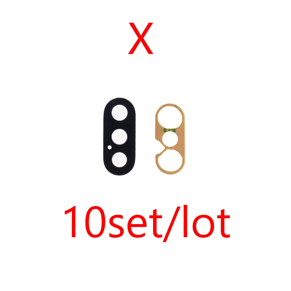 10pcs Rear Back Camera Lens Glass for iPhone 14 13 Pro Max 12 11 ProMax Mini XR XS XSMax X 7 8 Plus 6 6s SE with Glue Sticker iPhone phone repair parts