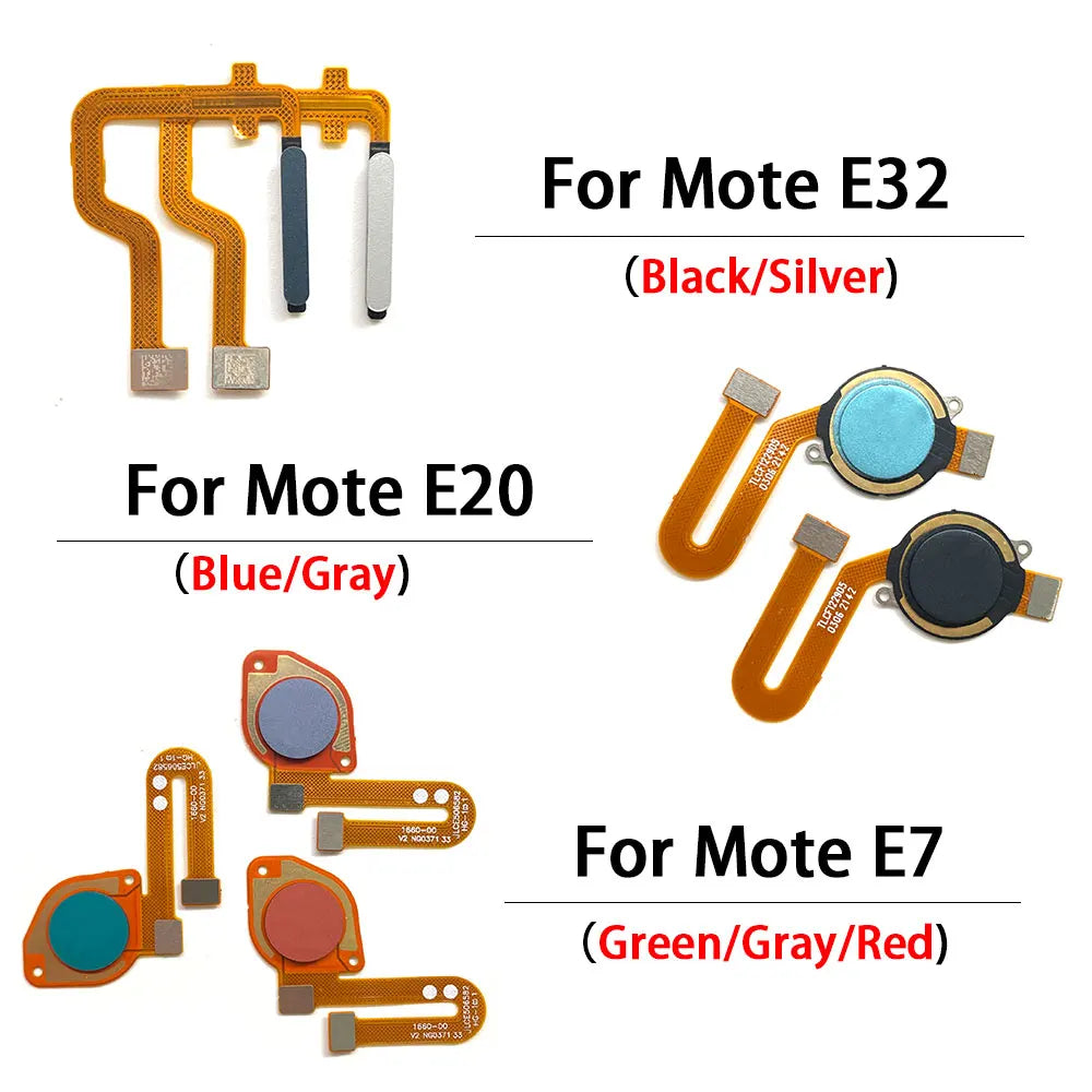 10Pcs/Lot, Home Button FingerPrint Touch ID Sensor Flex Cable For Motorola Moto E20 E32 E40 E6s E7 Plus Power Motorola phone repair parts