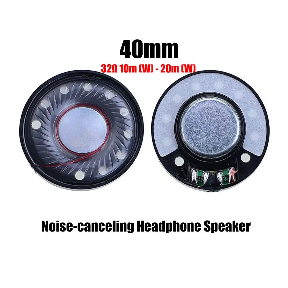 2pcs 32 ohm 32R 10m（W）-20m(W) 27mm 30mm 40mm 50mm Headset Driver Hifi Headphone Speaker Magnetic Noise Reduction Loudspeaker Game console repair parts