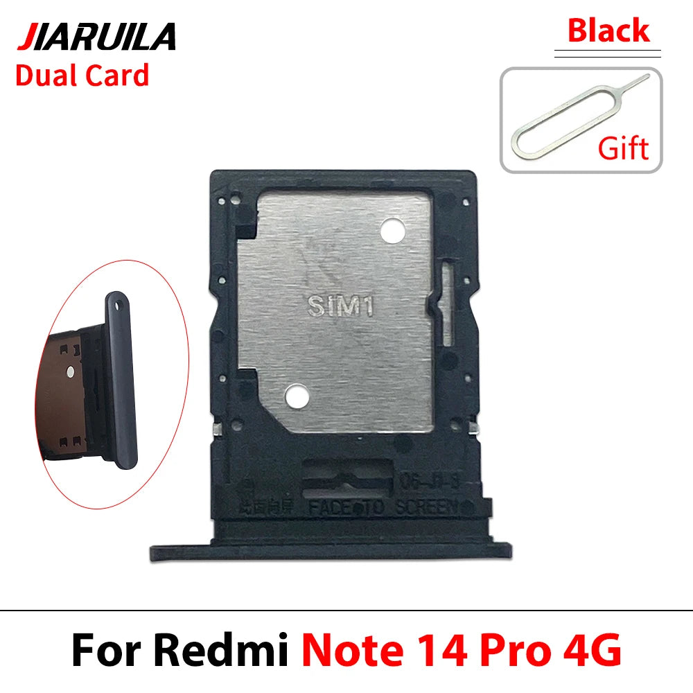 10Pcs, SIM Card Slot SD Card Tray Holder Adapter For Xiaomi Redmi Note 14 Pro Plus 4G 5G  Xiaomi  Xiao mi phone repair parts