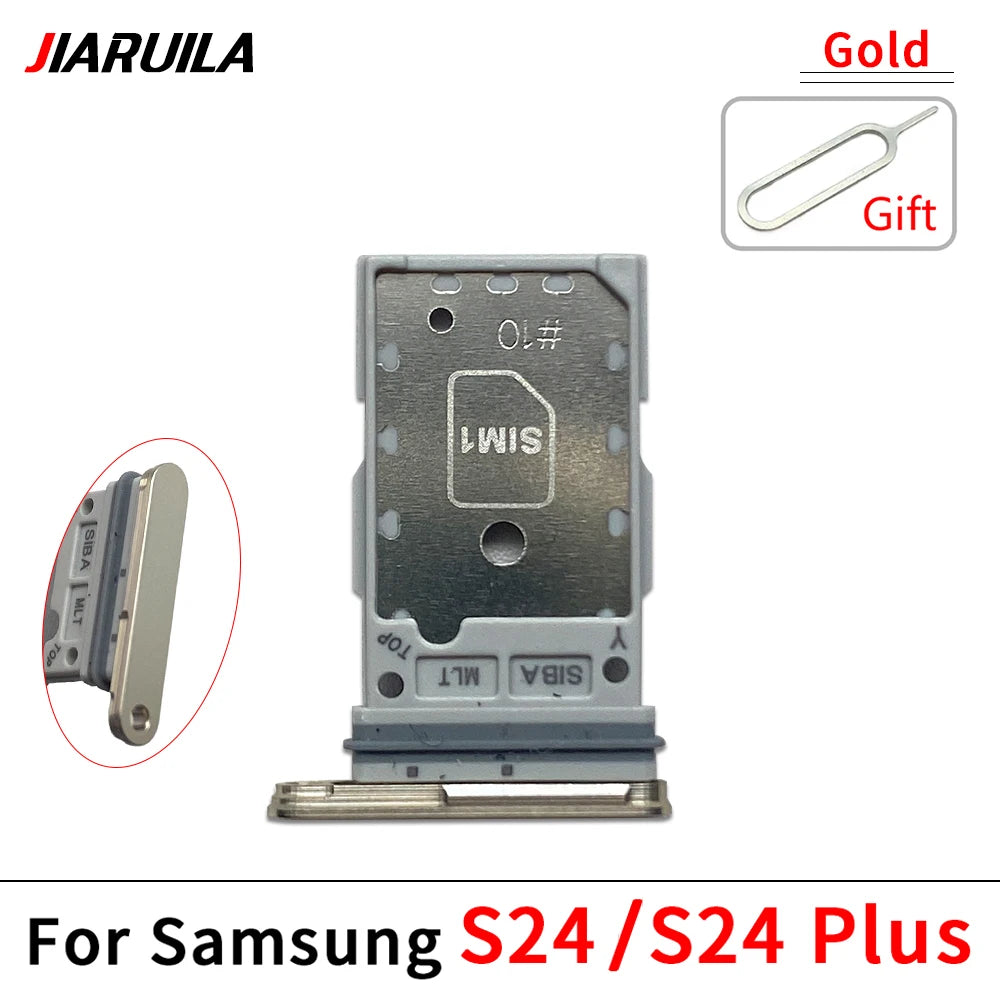 10Pcs, Micro Nano Dual SIM Card Holder Tray Slot Holder Adapter Socket For Samsung S23 S24 Plus Ultra 5G Samsung phone repair parts
