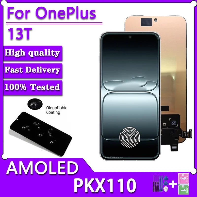 6.32'' AMOLED 120Hz For Oneplus 13T LCD PKX110 Display Touch Screen Digitizer Assembly For 1+13T LCD Replacement  OnePlus phone repair parts