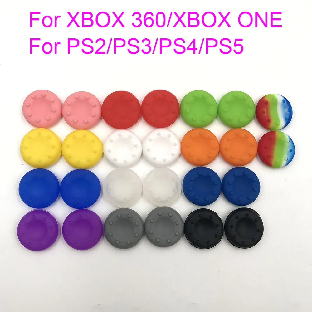 10PCS Colorful Rubber Silicone Cap Stick Grips Cover For PS4 PS3 PS2 For XBOX 360 XBOX ONE Controller Joystick Thumb Stick Caps Game console repair parts