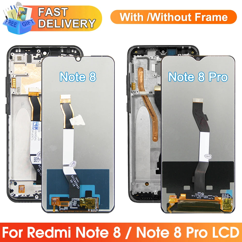 Display for Xiaomi Redmi Note 8 Pro M1906G7I Lcd Display Touch Screen Digitizer Assembly with Frame for Redmi Note 8 Replacement Xiaomi phone repair parts