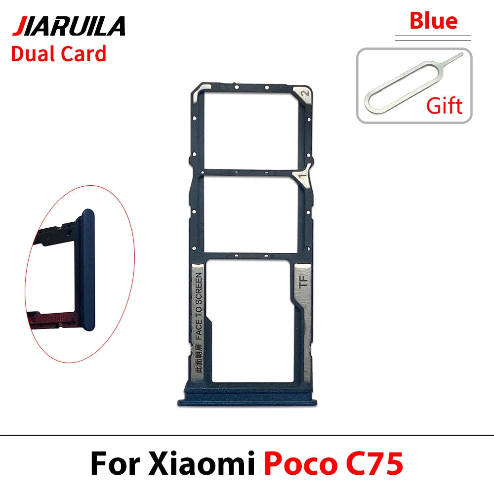 New For Xiaomi Poco C40 C71 C65 C75 C85 SIM Card Slot SD Card Tray Holder Adapter  Xiaomi  Xiao mi phone repair parts