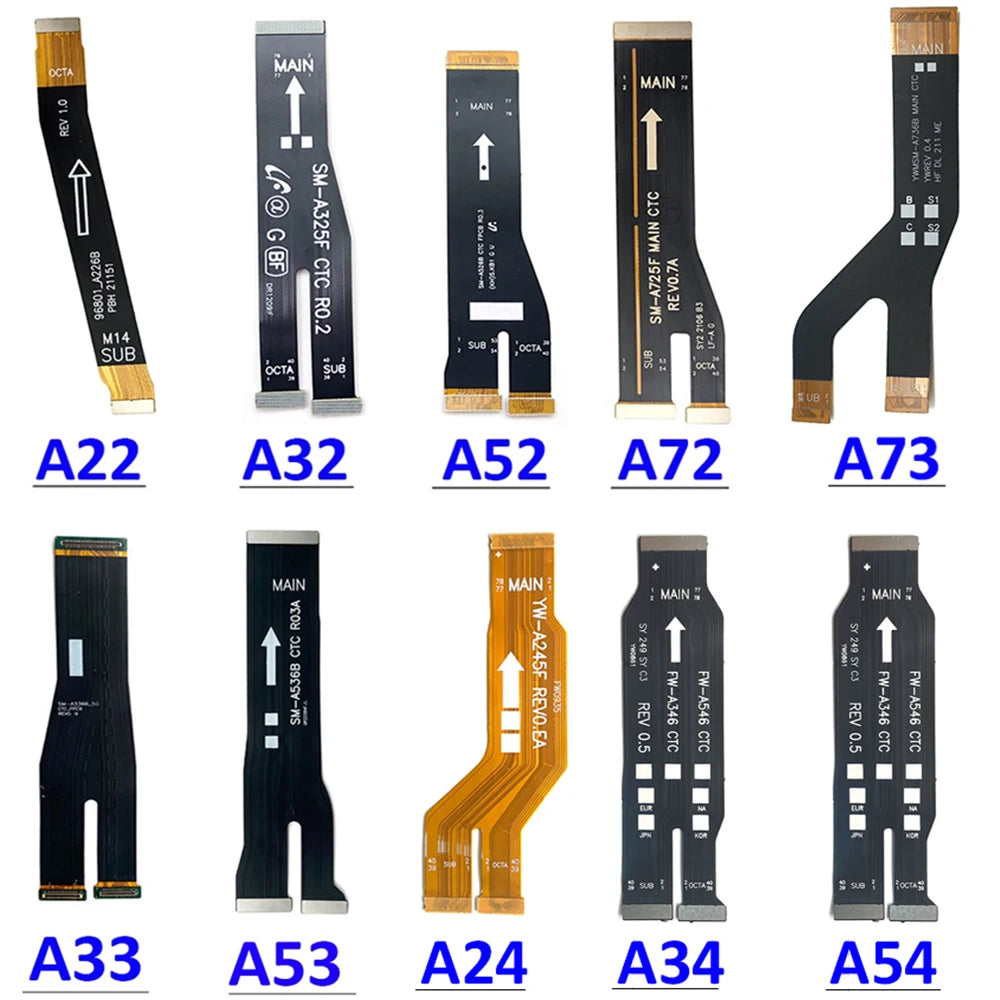 28Pcs, Main Board Motherboard Mainboard Flex Cable For Samsung A22 A32 A52 A72 A33 A53 A73 A24 A34 A54 A15 A25 A35 A55 4G 5G Samsung phone repair parts