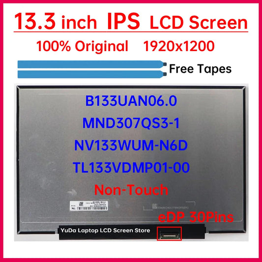 13.3 Inch LCD Screen NV133WUM-N6D B133UAN06.0 TL133VDMP01-00 MND307QS3-1 For Lenovo ThinkPad X13 L13 Gen 6 Display Matrix Panel Lenovo laptop repair parts