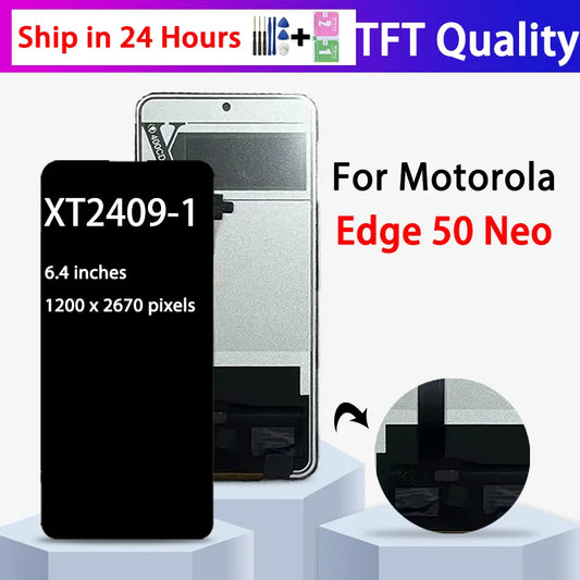 TFT Edge50 Neo Display Screen For Motorola Edge 50 Neo LCD Display Touch Screen Digitizer XT2409-1 Screen Parts Motorola phone repair parts