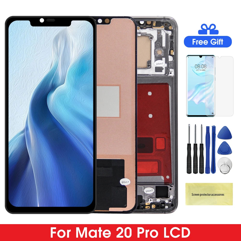 tft Display Screen with Frame for Huawei Mate 20 Pro, for Huawei Mate 20 Pro LYA-L09 LYA-L29 Lcd Display Touch Screen Assembly HUAWEI phone repair parts