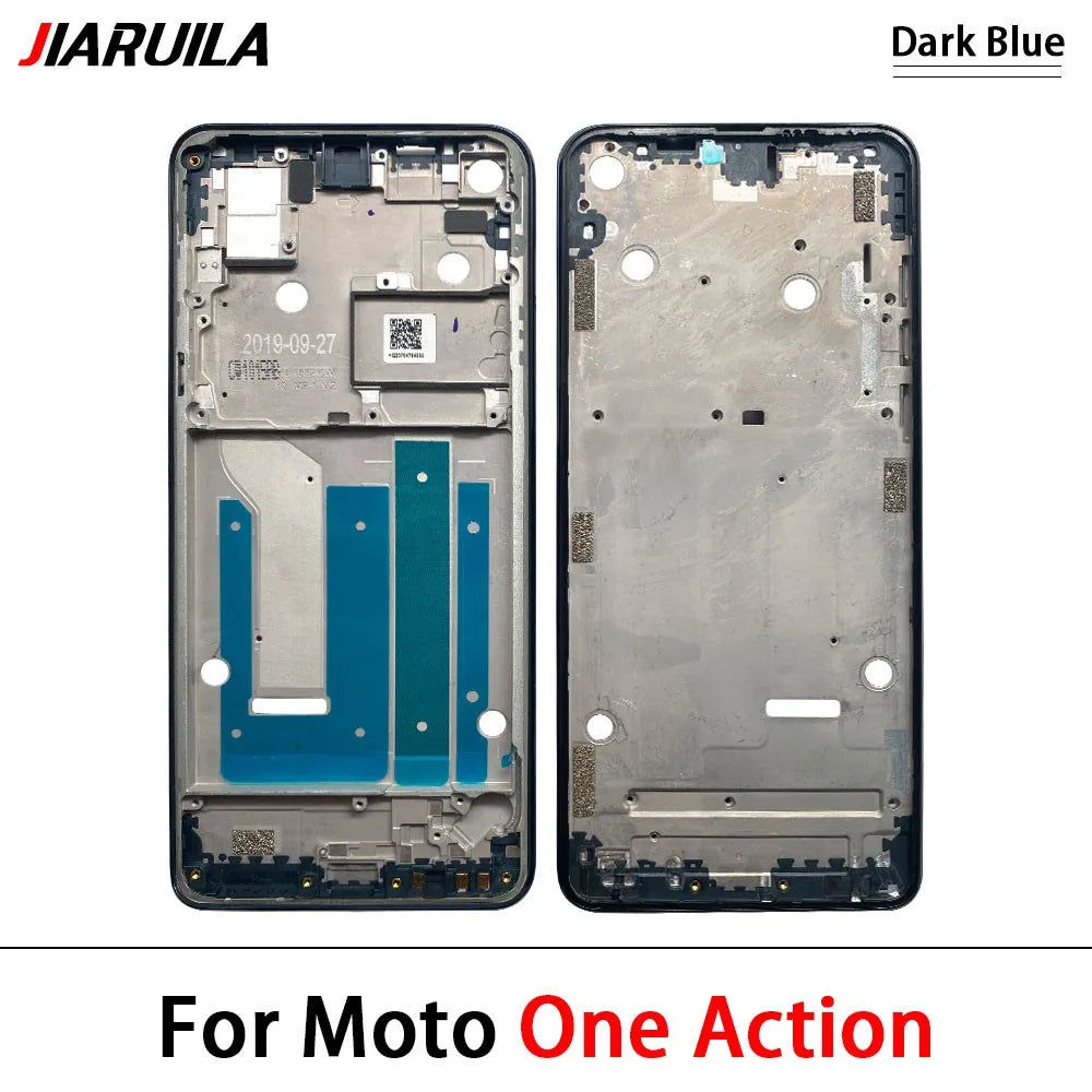 New For Motorola Moto One Action Visoin Fusion Plus Hyper Macro Front Housing LCD Display Bezel Middle Frame Motorola phone repair parts