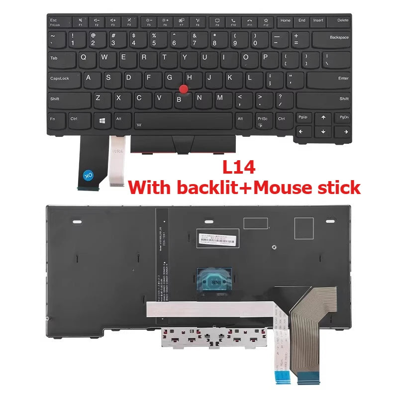 Keyboard for Lenovo  Thinkpad E14 R14 E15 T14 T15 L14 L15 T14S p14s S3 GEN2 backlight mouse stick KEYBOARD Lenovo laptop repair parts