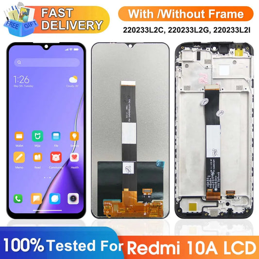 6.53'' for Xiaomi Redmi 10A 220233L2C, Lcd Display Touch Screen Digitizer Assembly for Redmi 10A Redmi10A  Display Repair Parts Xiaomi phone repair parts