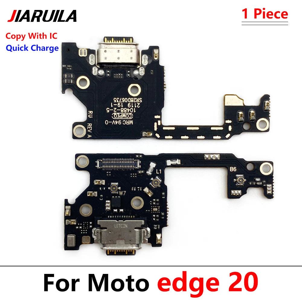 10Pcs, USB Charge Port Dock Connector Charging Board Flex Cable For Moto Edge 20 Lite S 40 30 50 Neo Fusion Ultra Plus Pro 2021 Motorola phone repair parts