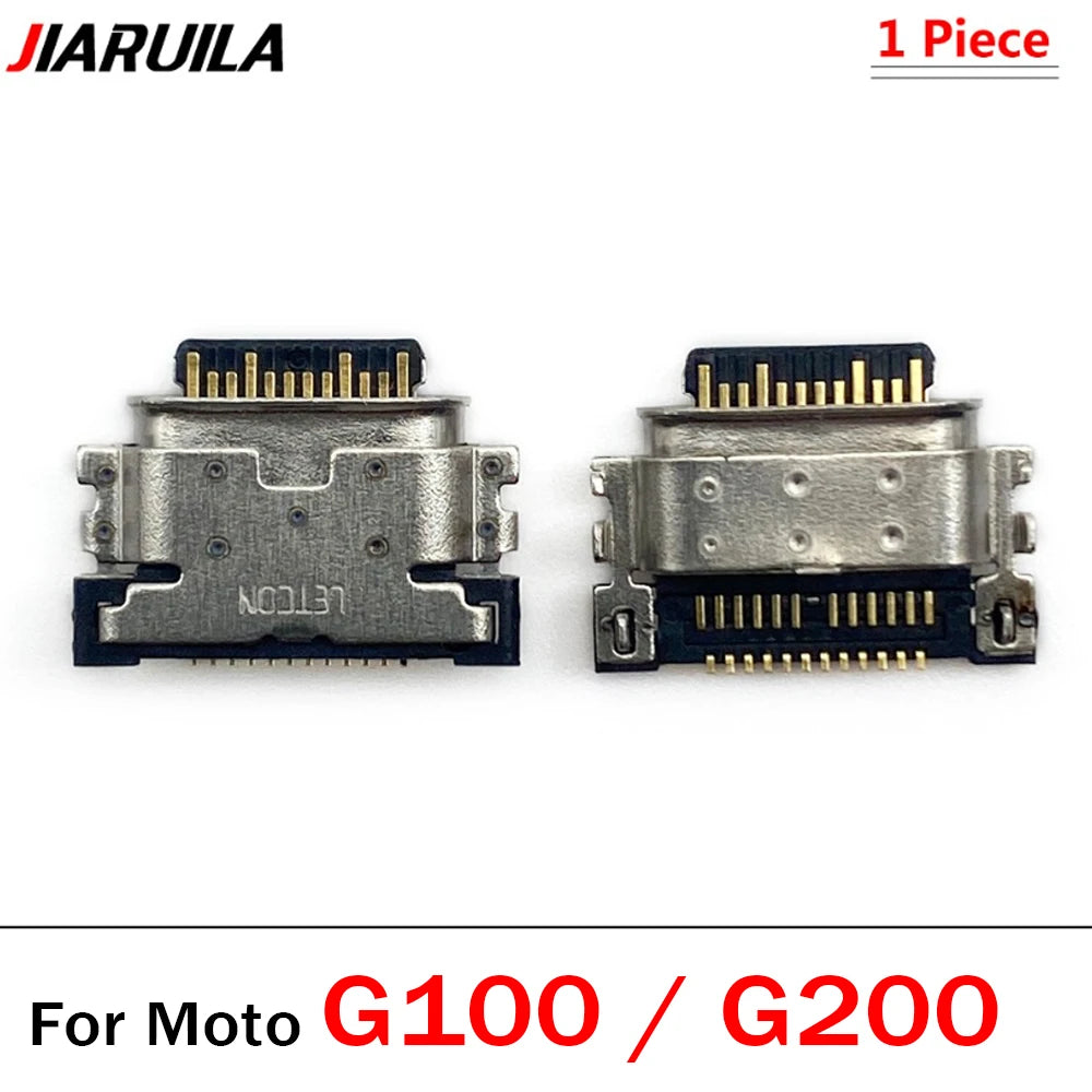 100Pcs, USB Charging Connector Charger Port For Moto G04 G14 G22 G32 G62 G31 G51 G52 G13 G23 G53 G54 G10 G20 G30 G50 G60 G60s Motorola phone repair parts