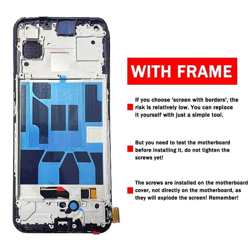 Super AMOLED For OPPO Realme GT 5G / GT Neo RMX2202 RMX3031 Lcd Display With Frame Touch Screen Digitizer Assembly  Oppo phone repair parts