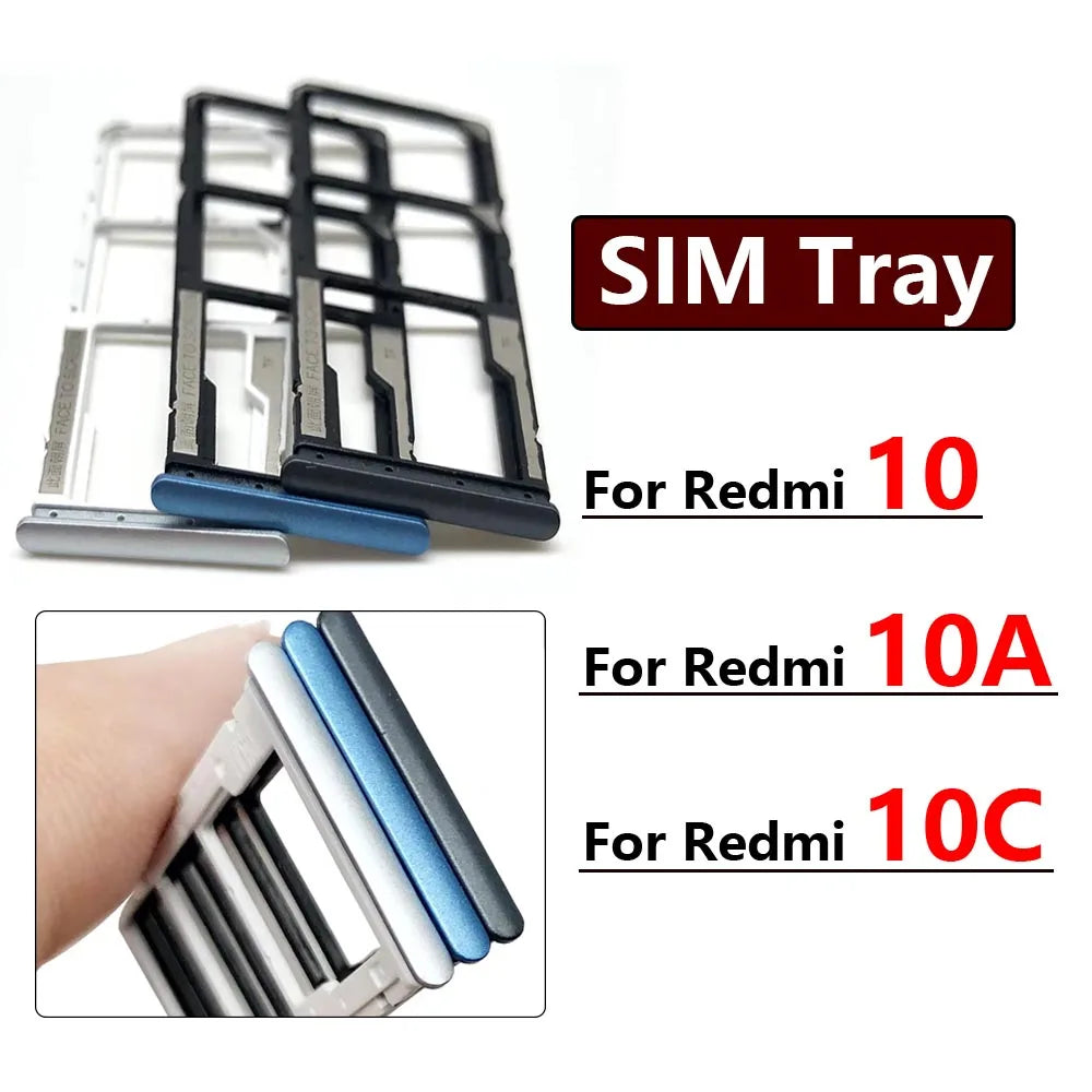 New SIM Card Slot SD Card Tray Holder Adapter For Xiaomi Redmi 10 10A 10C Repair Parts  Xiaomi  Xiao mi phone repair parts