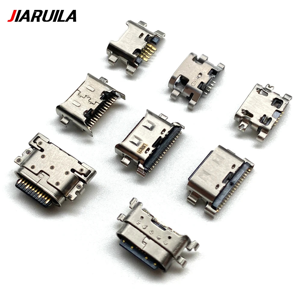 100Pcs, USB Charging Charge Charger Connector Port For Moto Edge 20 30 40 50 Neo E6 E6s E7 E13 E14 E20 E30 E32 E22 Plus Play Motorola phone repair parts