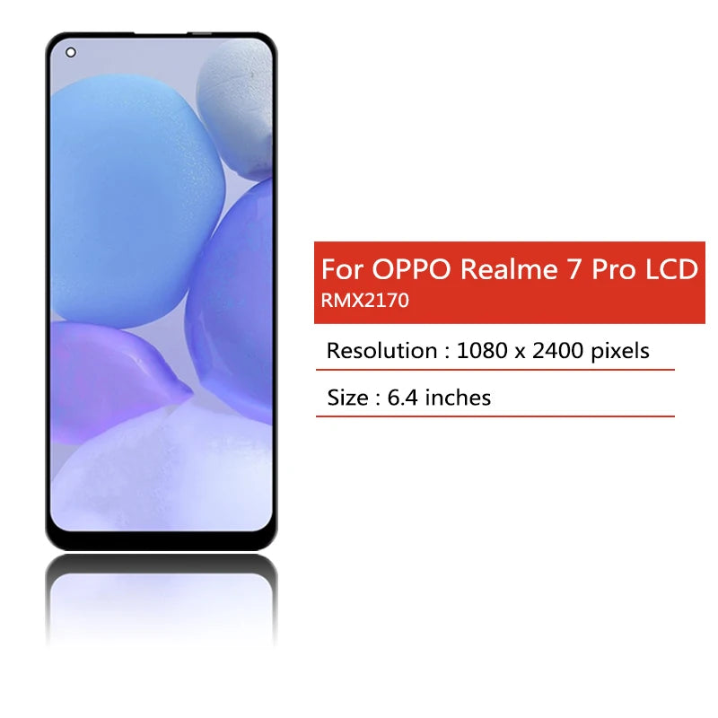 6.4'AMOLED For OPPO Realme 7 Pro LCD Display Touch Screen Digitizer Panel Assembly for Realme7 Pro 7Pro RMX2170 LCD Oppo phone repair parts Realme phone repair parts