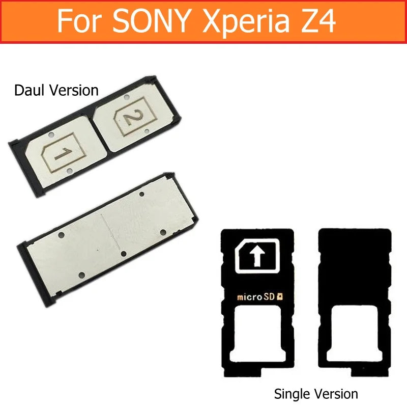 Genuine single & Daul Sim Card Slot Tray for Sony Xperia Z4 Z3+Plus E6553 E6533 Sim Card Tray Holder for Sony z4 sim card holder Sony phone repair parts