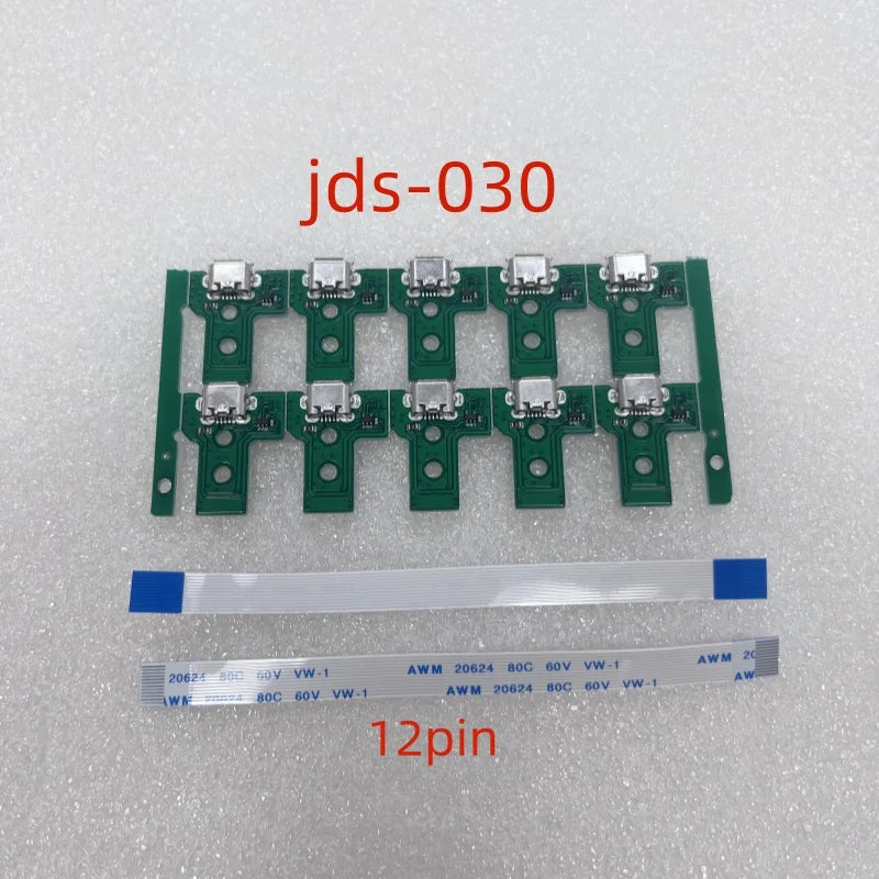 10sets/Lot for Playstation4 PS4 DualShock 4 Controller Micro USB Charging Socket Board REV + Cable 12pin Jds-030 F001 V1 JDS030 Game console repair parts