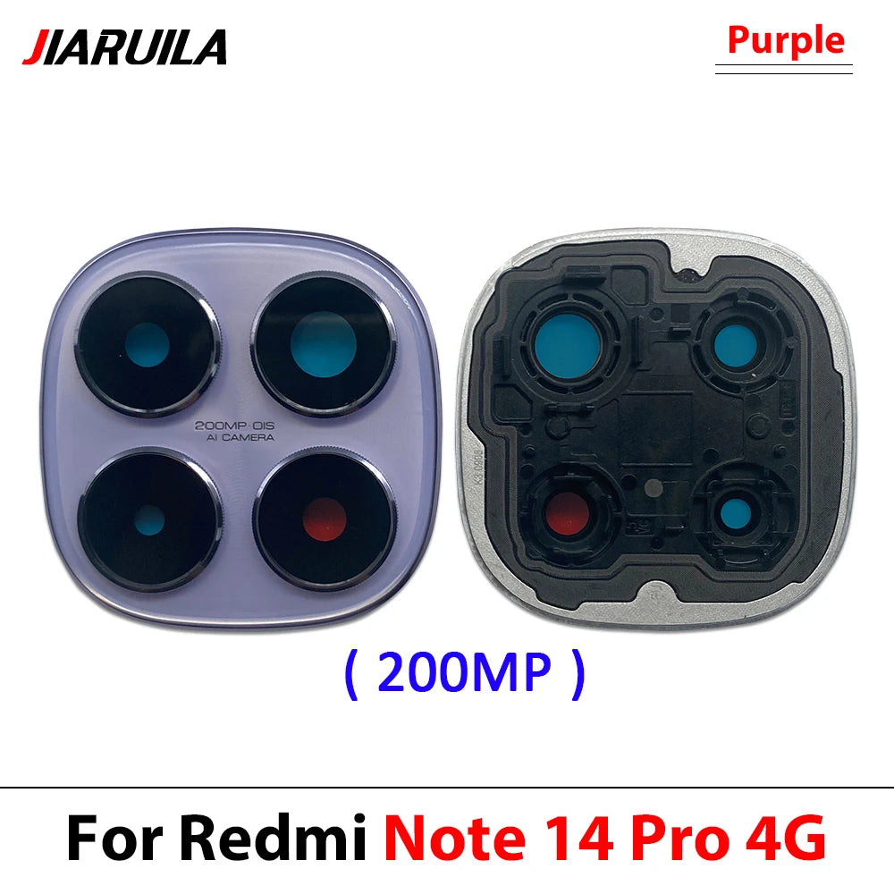 Back Rear Camera Glass Lens Circle Cover Frame With Adhensive For Xiaomi Redmi Note 14 Pro 4G 5G 200MP 50MP Replacement Parts  Xiaomi  Xiao mi phone repair parts