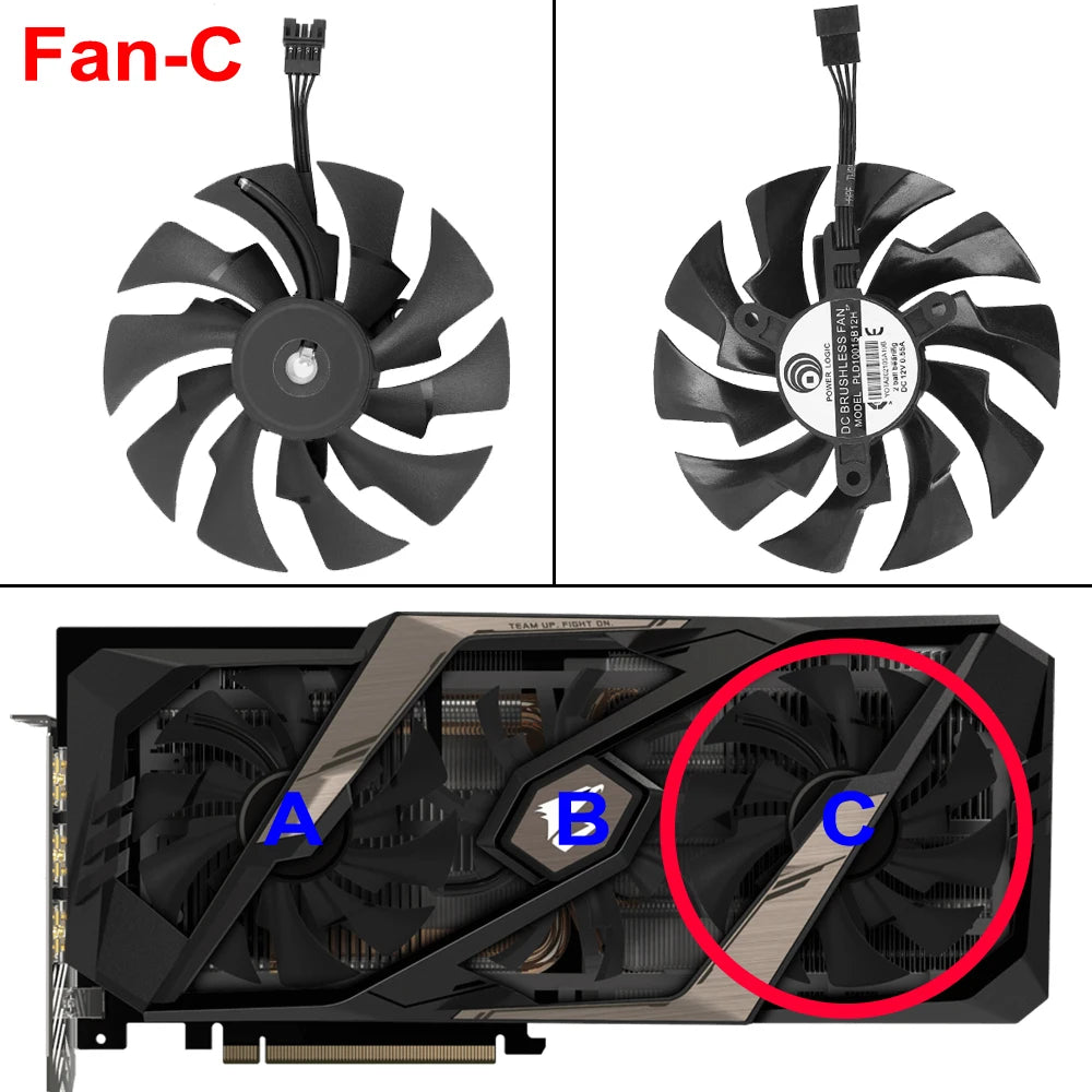 New Original 95MM PLD10015B12H Cooling Fan Replacment For Gigabyte AORUS GeForce RTX 2060 2070 2080 Ti SUPER 8G Graphics Card Gigabyte laptop repair parts