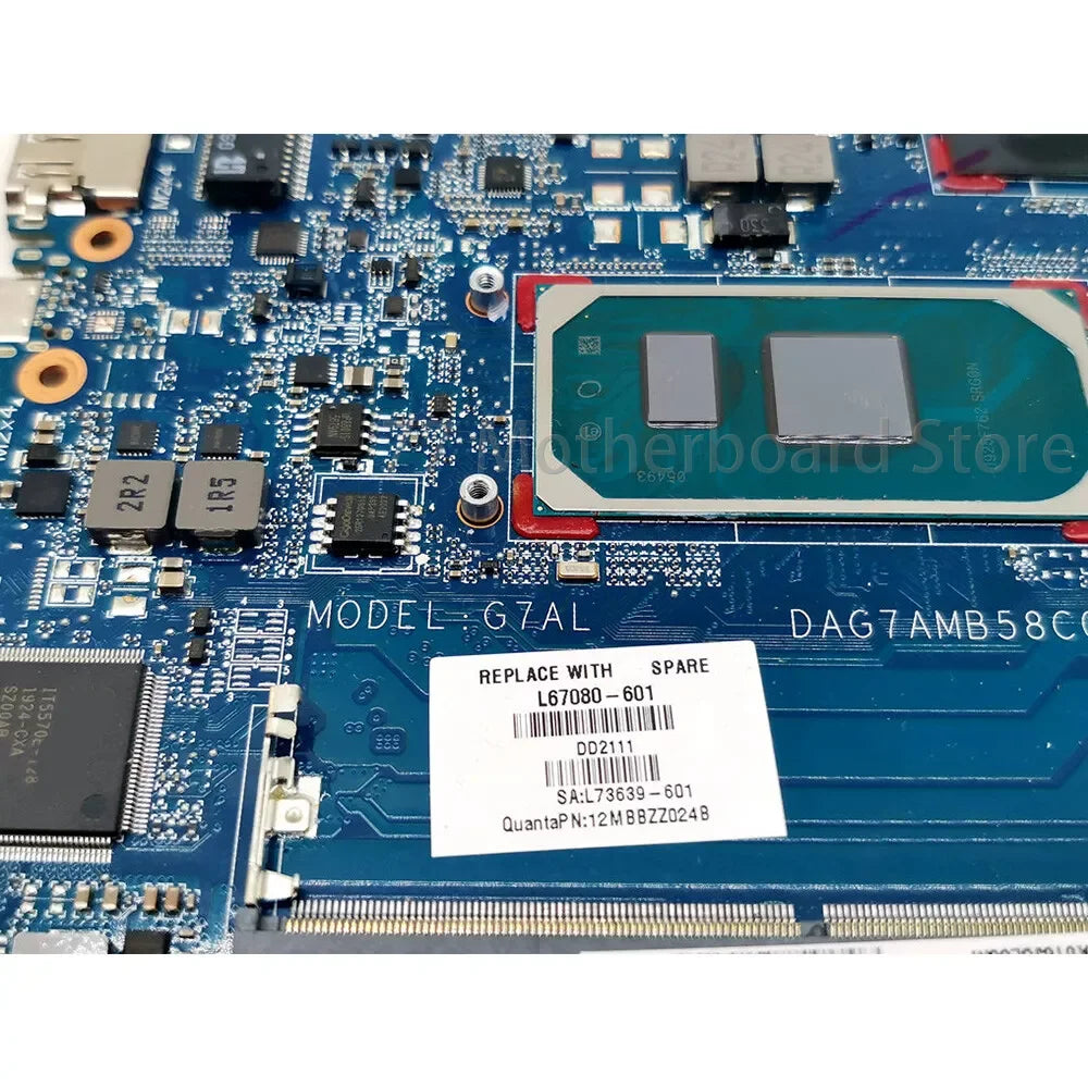 DAG7AMB58C0 For HP 14-CE3 15-CC Laptop Motherboard WITH CPU i5-1035G1 i7-1065G7 GPU MX250 4G 100％ Tested HP laptop repair parts