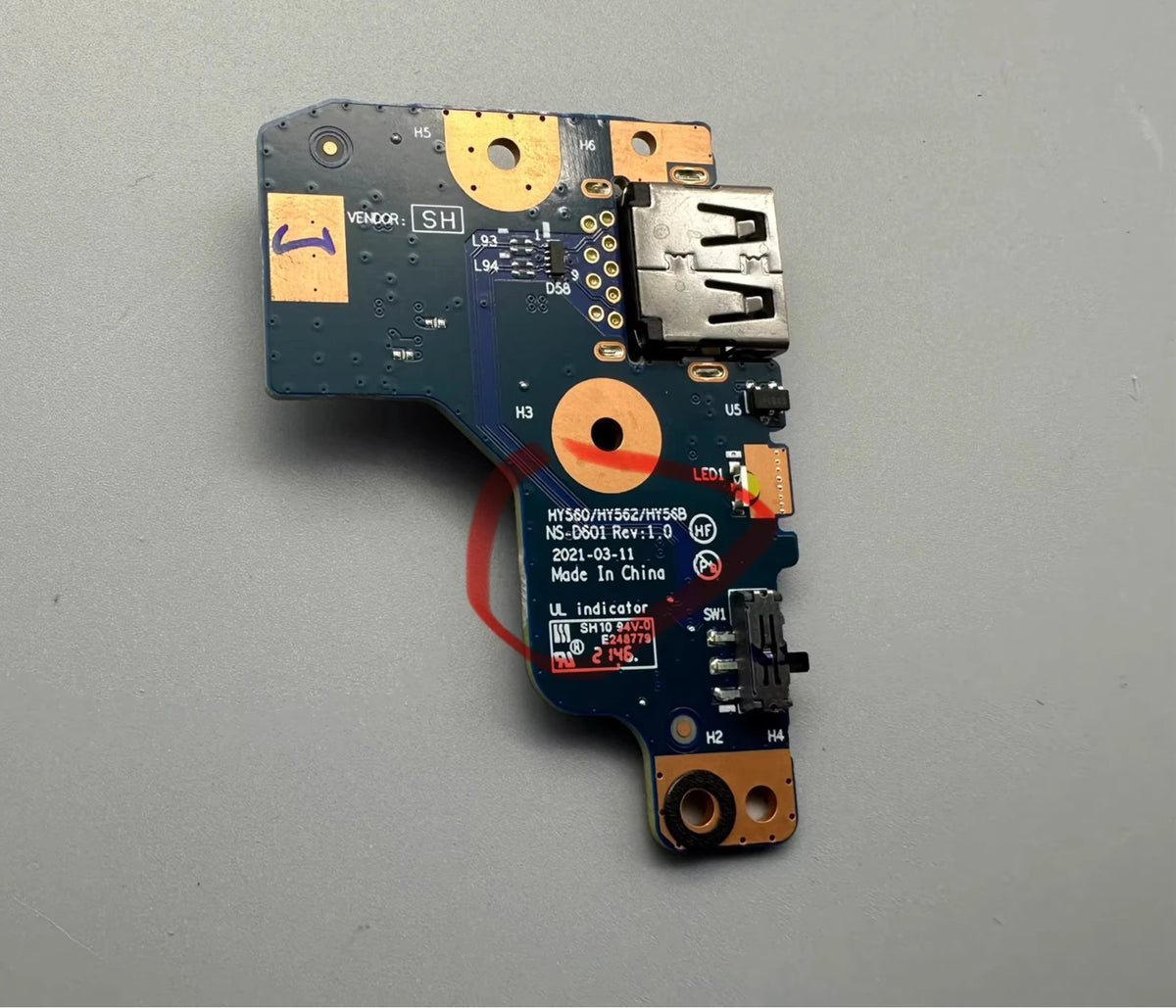 USB Board For Lenovo Legion 5-15ACH6 R7000P Y7000P 2021 NS-D601 NS-D741 NS-D711 NS-D571 NS-D713 NS-D931 Card reader board Lenovo laptop repair parts