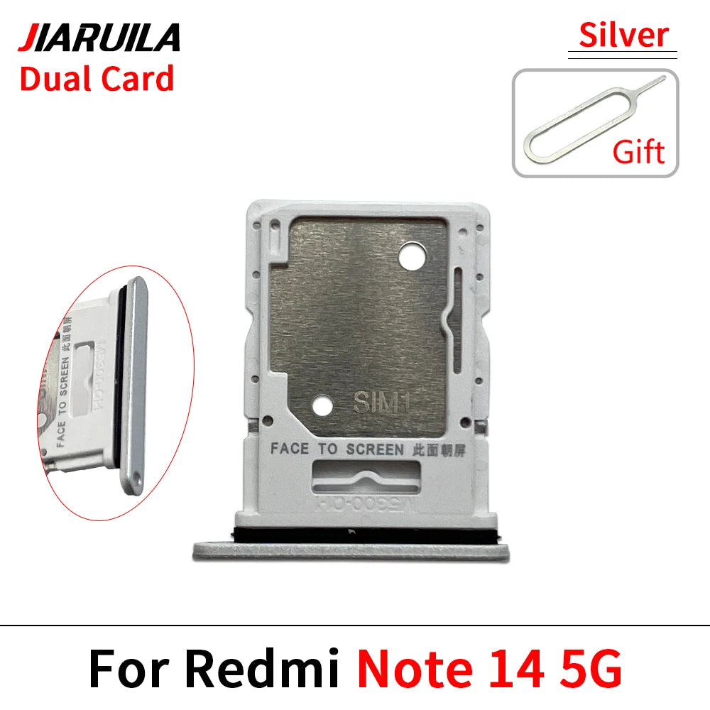 10Pcs, SIM Card Slot SD Card Tray Holder Adapter For Xiaomi Redmi Note 14 Pro Plus 4G 5G  Xiaomi  Xiao mi phone repair parts
