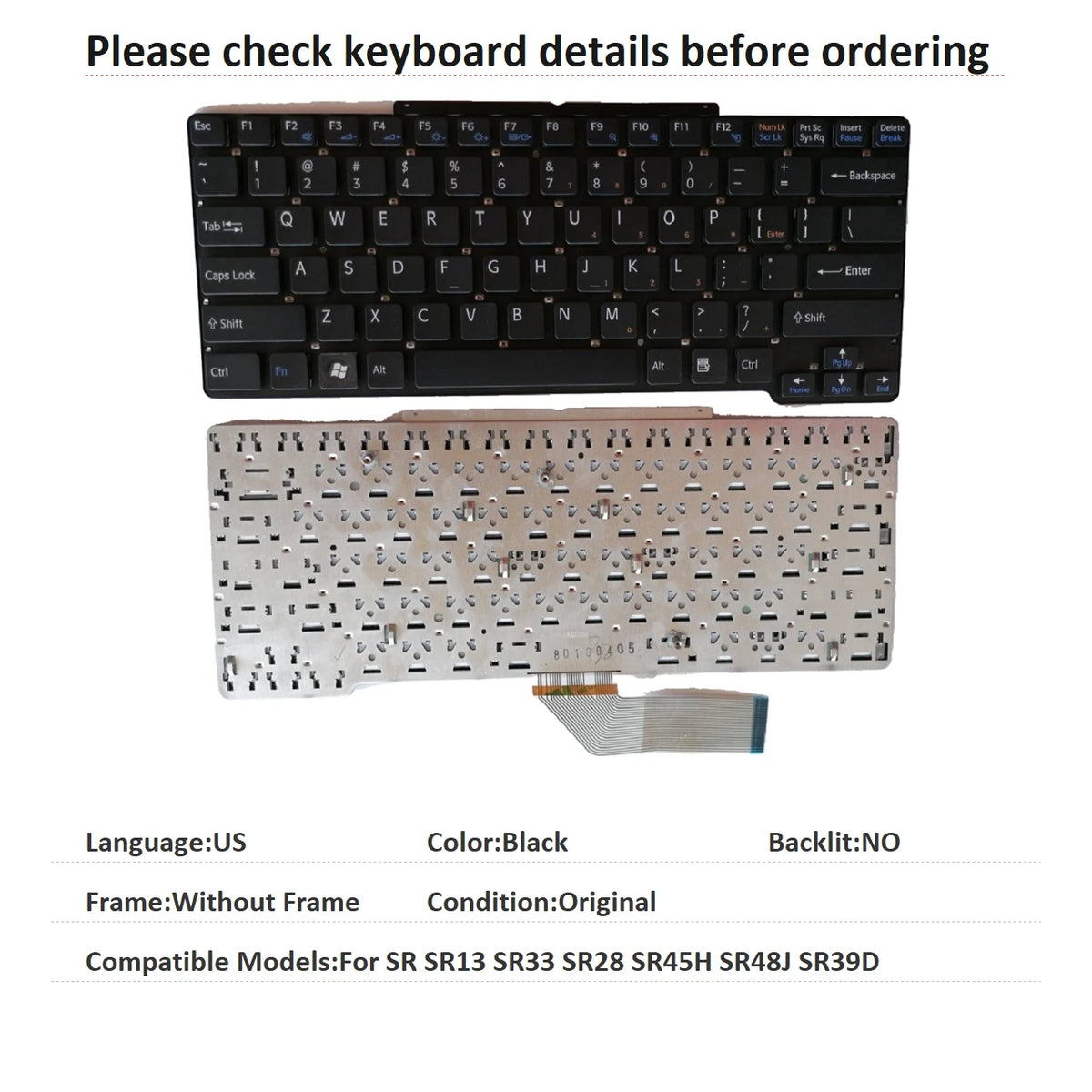 New US Latin Brazil Language  Keyboard For Sony SR SR13 SR33 SR28 SR45H SR48J SR39D Notebook PC Replacement Keyboard SONY laptop repair parts