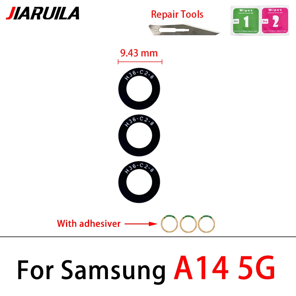 100Pcs Rear Back Camera Glass Lens For Samsung A03 A03s A04 Core A04s A04E A14 A24 A34 A54 A13 A23 4G 5G With Ahesive Samsung phone repair parts