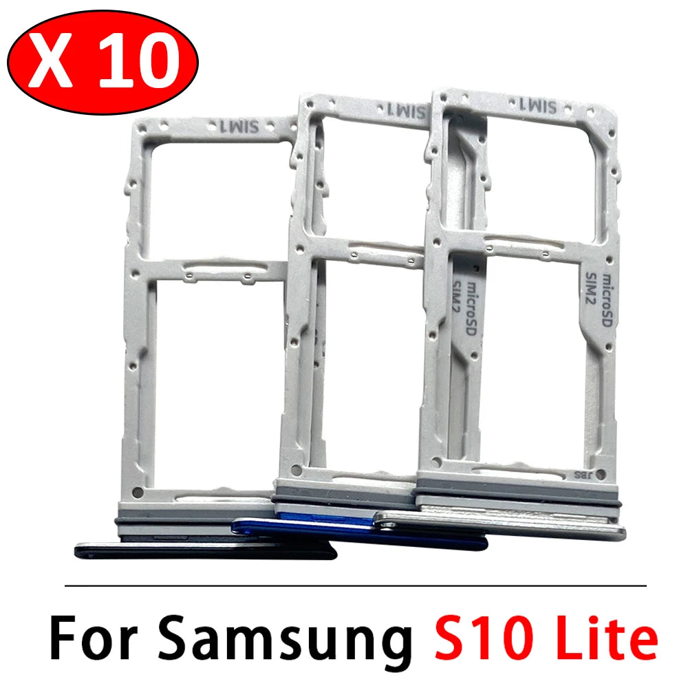 10Pcs, New SiM Tray For Samsung S10 Lite SIM Card Tray Slot Holder Adapter Accessories Samsung phone repair parts