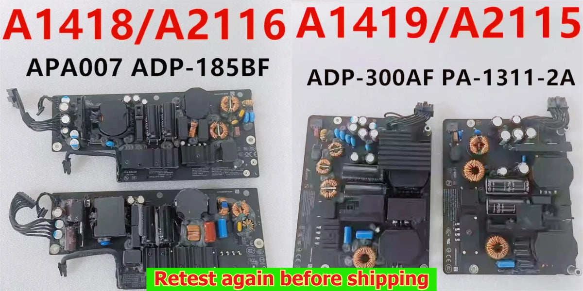 A1418 A1419 Power Supply PSU For iMac 21.5" 27" Power Board ADP-185BF APA007 PA-1311-2A  ADP-300AF A2115 A2116 2012-2017 Year iMac repair parts