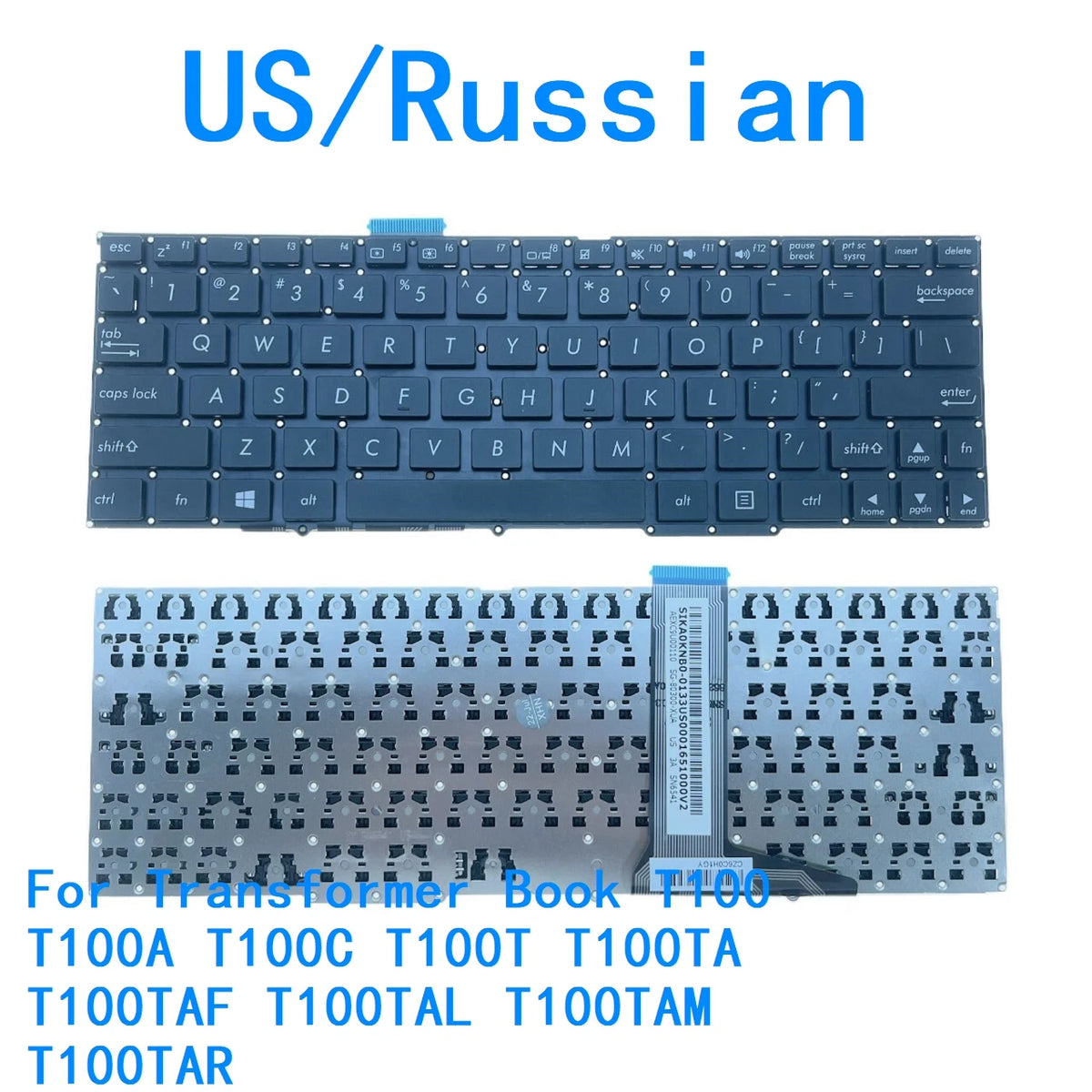 New US Russian Language  Keyboard For ASUS Transformer Book T100 T100A T100C T100T T100TA T100TAF T100TAL T100TAM T100TAR ASUS laptop repair parts
