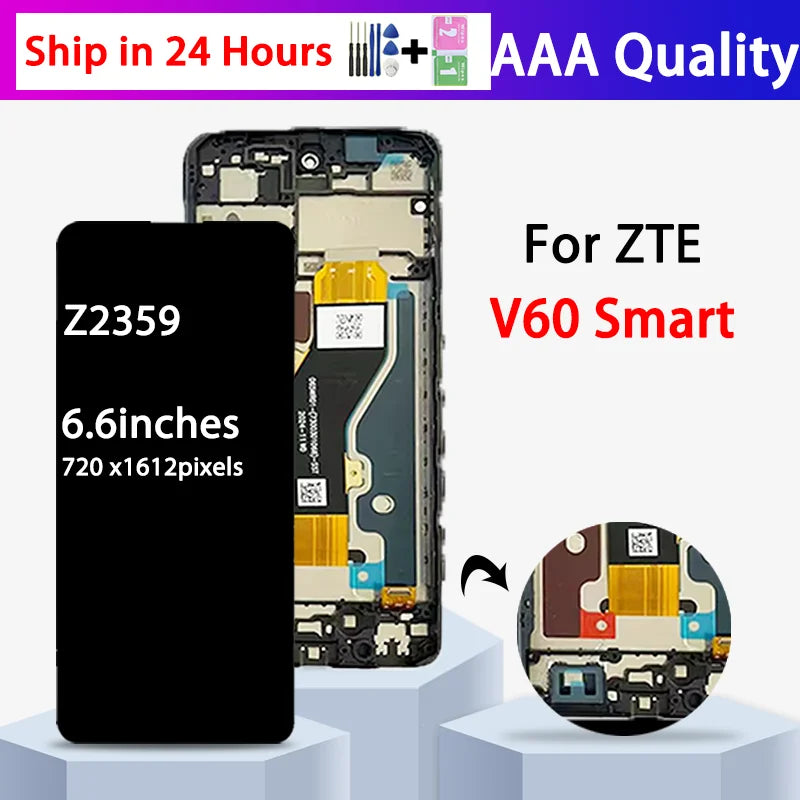 Z2357N  Z2359 Premium Lcd For ZTE Blade A75 4G/V60 Smart Display Touch Screen Digitizer Panel Assembly With Frame ZTE phone repair parts