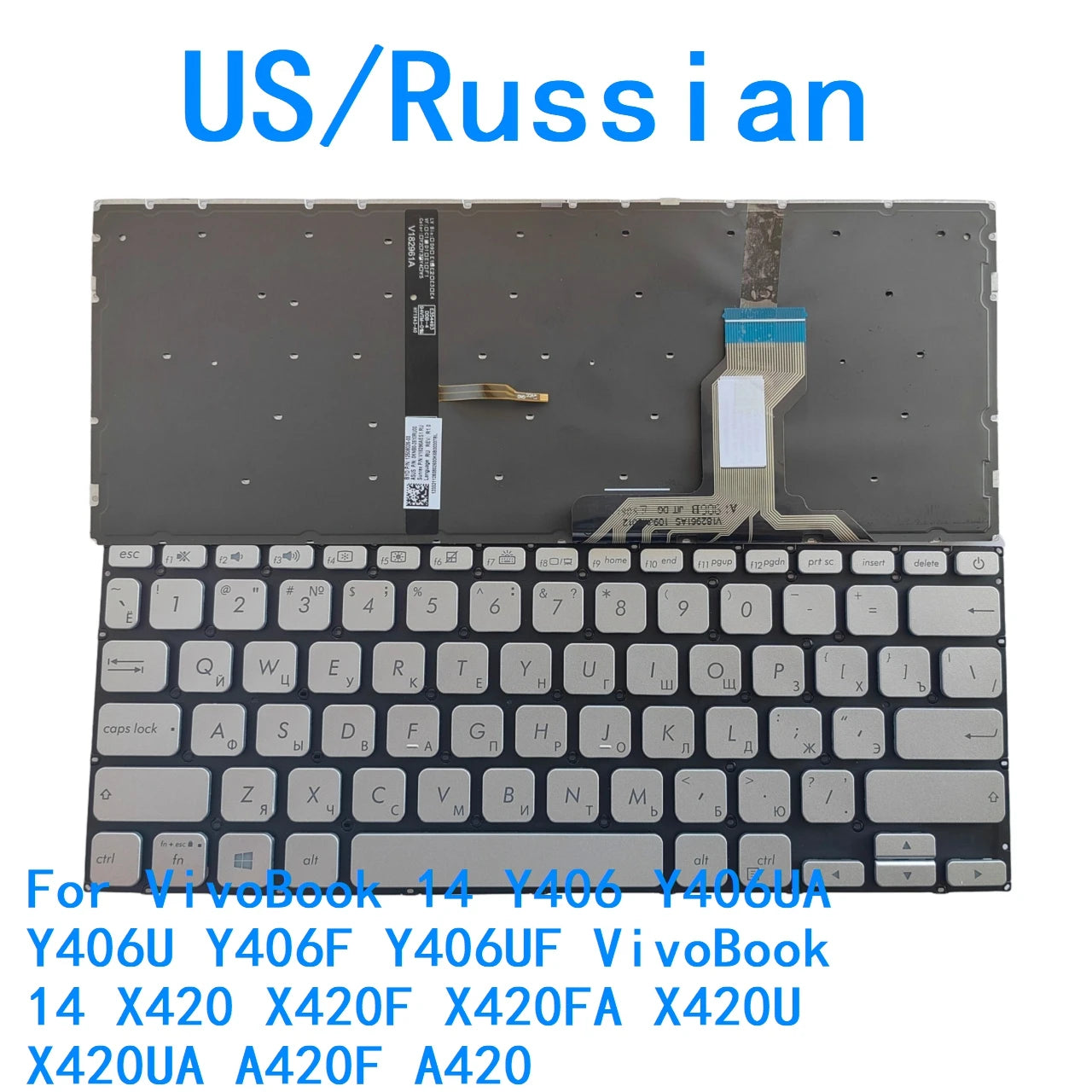 US RU Backlit Keyboard For ASUS VivoBook 14 Y406 Y406UA Y406U Y406F Y406UF VivoBook 14 X420 X420F X420FA X420U X420UA A420F A420 ASUS laptop repair parts