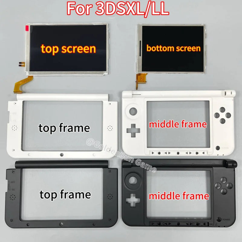 Replacement LCD Screen Display Plastic Frame for 3DSXL Top Bottom Upper Lower Down for 3DS XL Middle or Top Shell Housing Case Game console repair parts