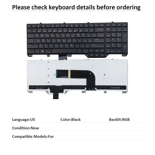 New US Language  RGB Backlit Keyboard For Dell  Notebook PC Replacement KeyboardDell laptop repair parts
