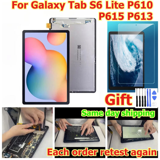 100% tested Tab touch lcd display screen panel for Samsung Galaxy Tab S6 Lite P610 P615 c P613 P617 digitizer glass assembly Samsung tablet repair parts