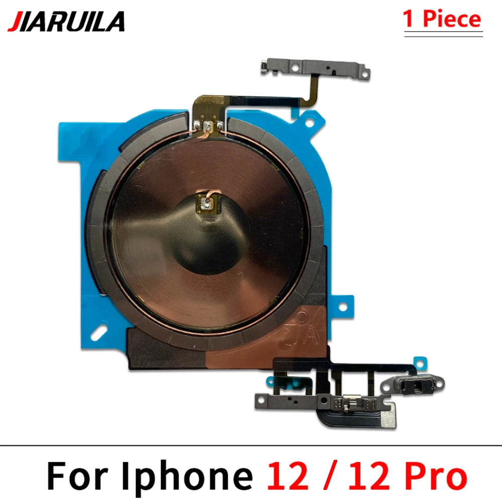 Wireless Charging Chip Coil For iPhone 16 15 14 13 12 11 Pro Max Plus Mini With Magnet Power Volume Button Flex Charger Panel iPhone phone repair parts