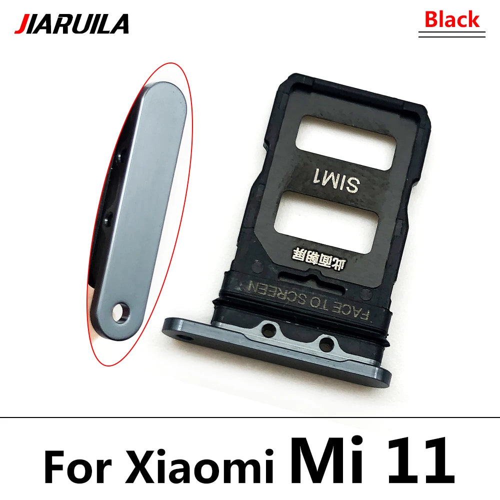 New SIM Card Slot SD Card Tray Holder Adapter For Xiaomi Mi 11 11T Mi11 Pro Lite Replacement Parts Black Blue Silver Xiaomi  Xiao mi phone repair parts