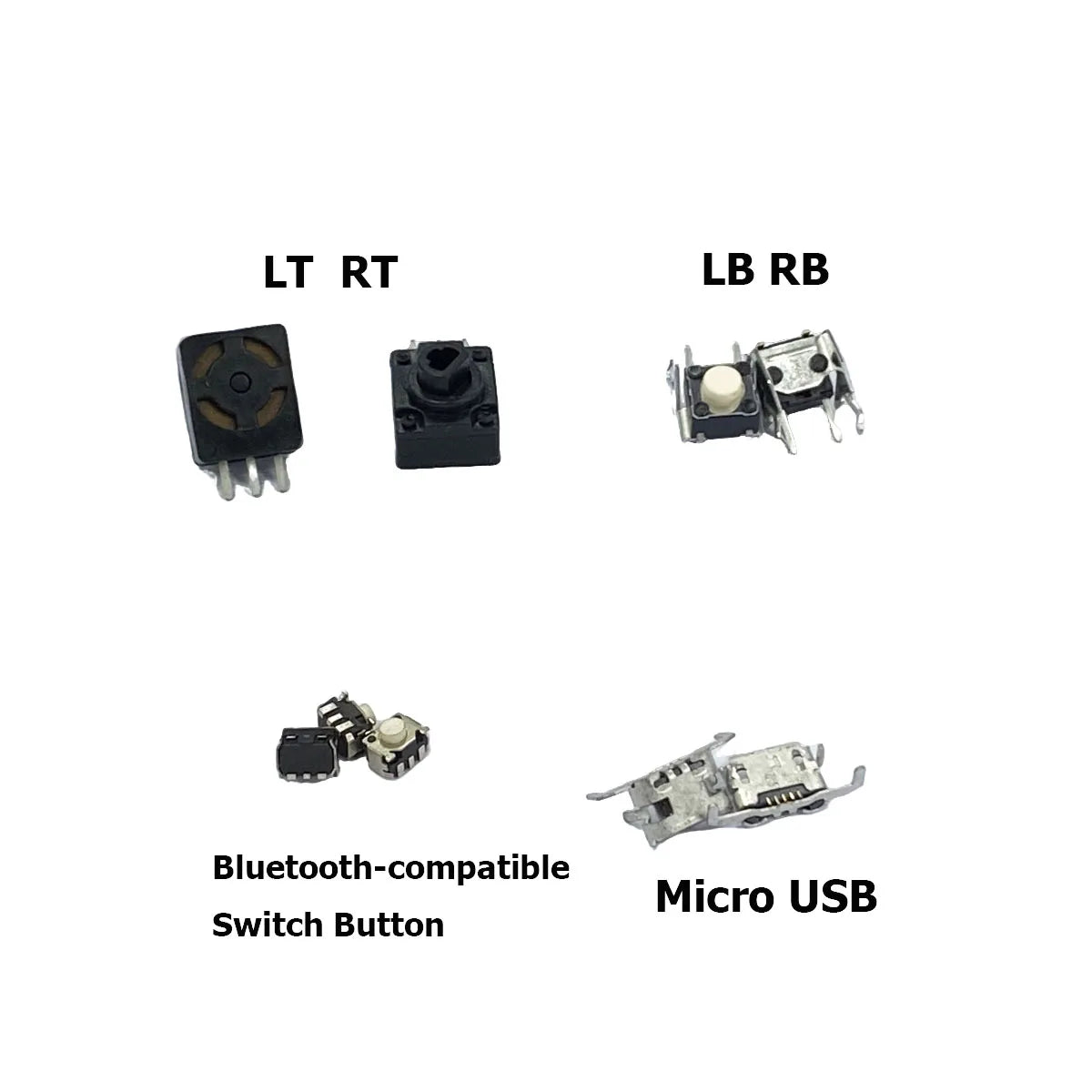 5/10PCS LT RT Trigger Switch RB LB Bumper Button Tactile Switch for Xbox 360/Xbox One/Xbox Series X/S Micro USB C Charging Port Game console repair parts