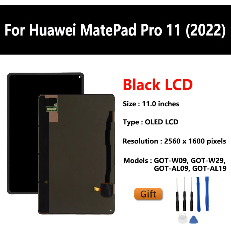 LCD OEM For HUAWEI MatePad Pro 11 2022 GOT-WO9 / W29 / AL09 Touch Screen Digitizer Glass Panel Display Assembly Replacement Tablet repair parts