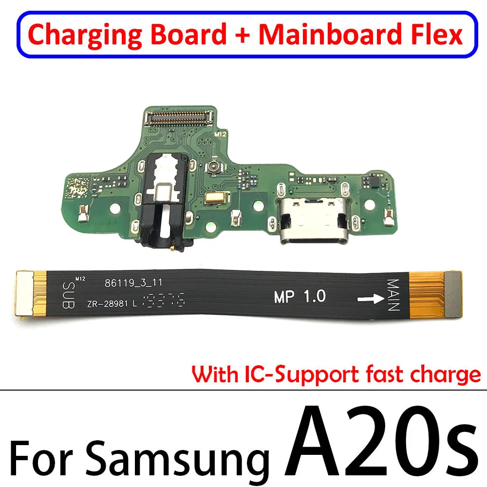 10Pcs USB Charging Board Port Connector Main Board Flex Cable For Samsung A10 A20 A30 A50 A70 A10s A20s A21s A30s A50s A31 A51 Samsung phone repair parts