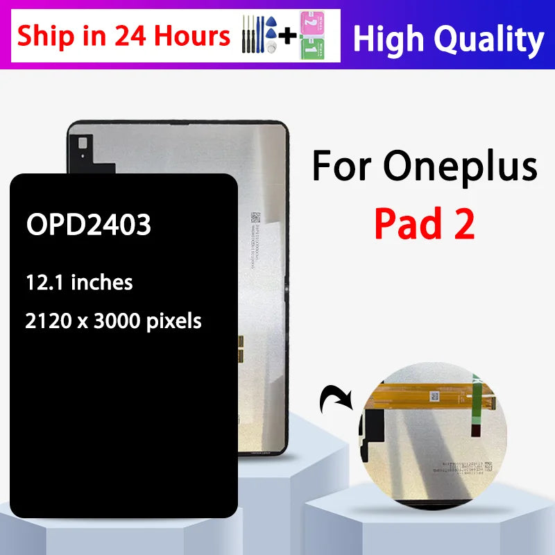 12.1“Inch For Oneplus Pad 2 LCD Display Touch Screen Digitizer Glass Assembly For Oneplus Pad2 Display OPD2403 Screen Tablet repair parts