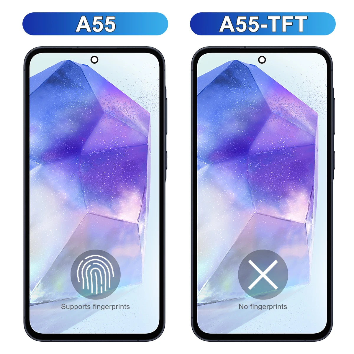 A55 TFT Screen Assembly for Samsung Galaxy A55 A556B A556B/DS LCD Display Digital Touch Screen with Frame Replacement Samsung phone repair parts