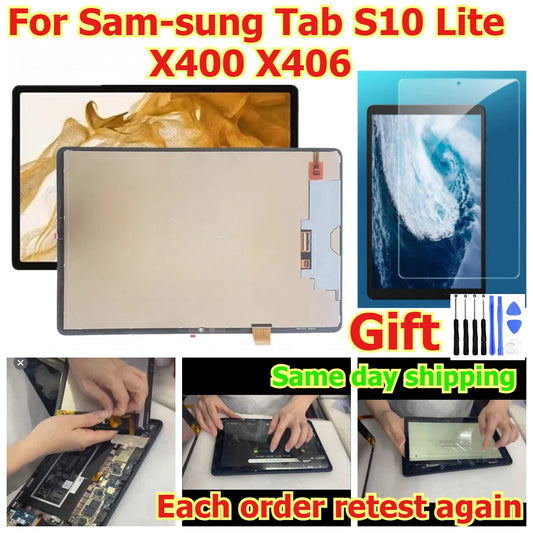 100% tested Tab touch lcd display screen panel for Samsung Tab S10 Lite X400 X406 digitizer glass assembly Samsung tablet repair parts