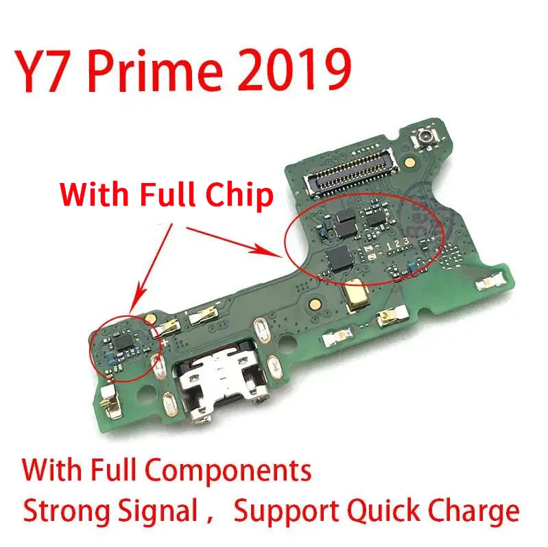Dock Connector Charger Board For Huawei Y7 2019 / Y7 Prime 2019 USB Charging Port Flex Cable with Microphone Replacement Huawei phone repair parts