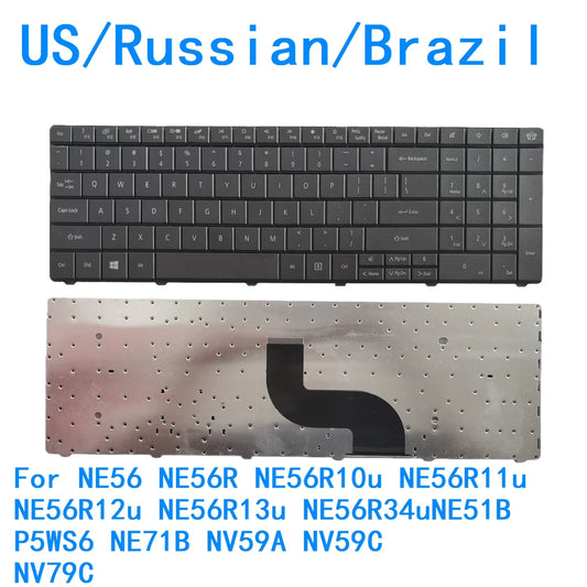 US RU BR Keyboard For Gateway NE56 NE56R NE56R10u NE56R11u NE56R12u NE56R13u NE56R34uNE51B P5WS6 NE71B NV59A NV59C NV79C