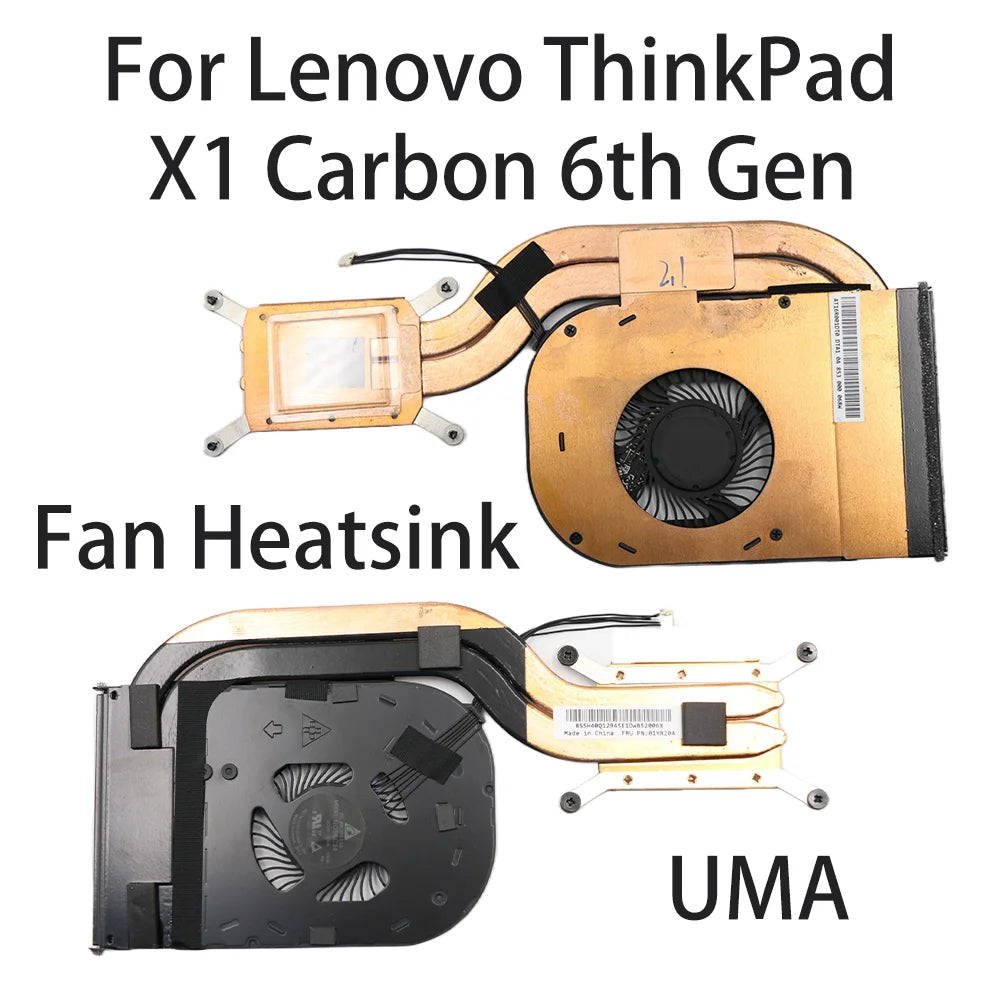 Original For Lenovo ThinkPad X1 Carbon 6th Gen Laptop Fan Heatsink CPU Cooler Cooling Fan FRU:01YR204 01YR159 01YR203 UMA Lenovo laptop repair parts